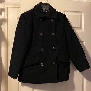 J Crew Pea Coat, black, PXS